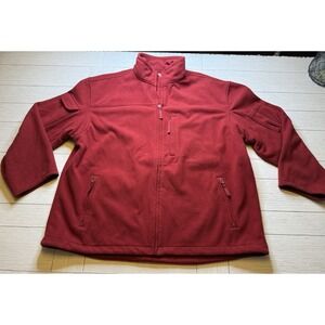 Duluth Jacket Sz 2XL Red Shoreman Fleece Windproof Full Zip Utility Outdoor Coat